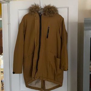 ASOS Cocoon Parka with Faux Fur Hood and Shearling Lining